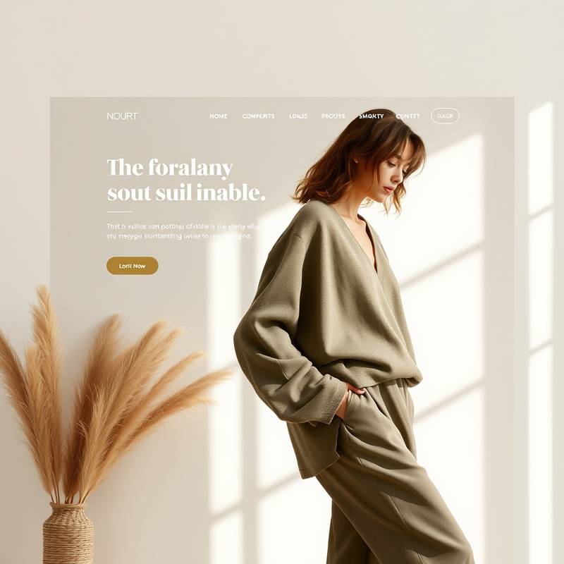 Website design for a sustainable clothing brand.